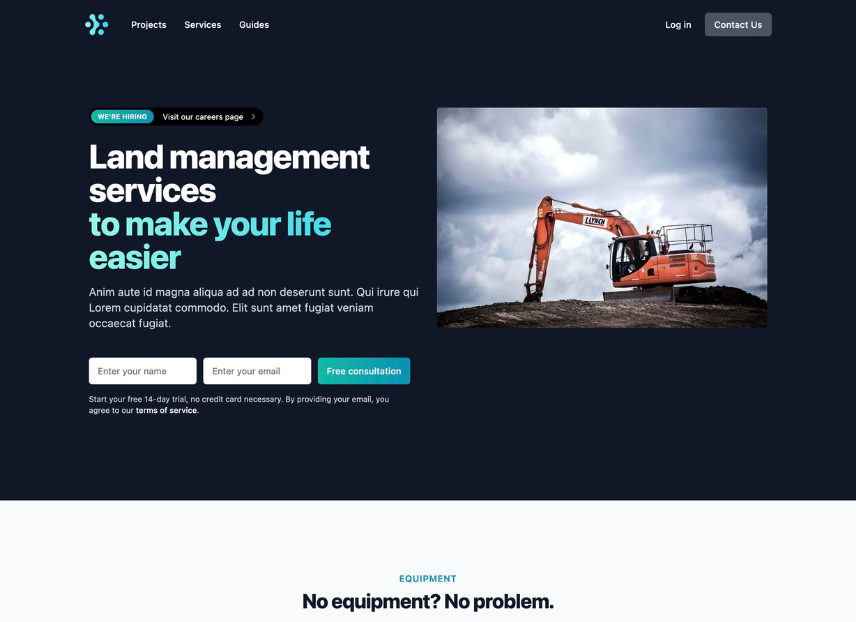 demo website for a land management company